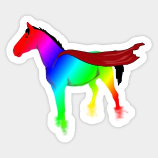 Rainbow Horse Hero Sticker